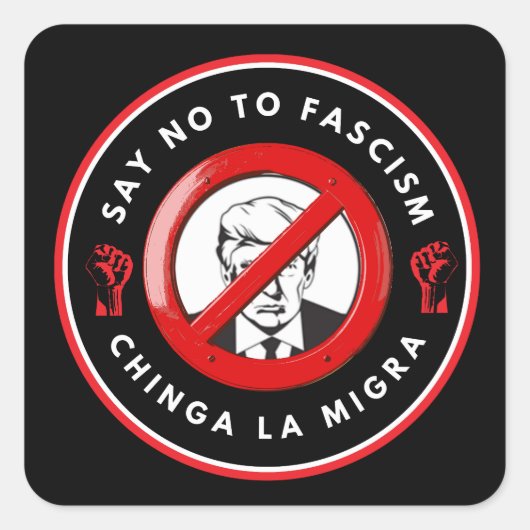 Sticker Carré Veste en jean anti-fasciste (Devant)