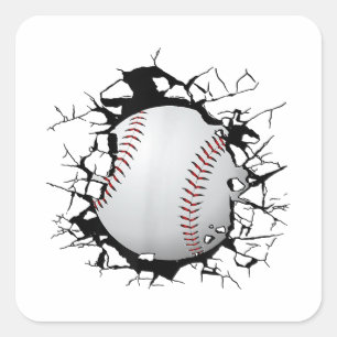Sticker Carré Vêtements de baseball - Baseball