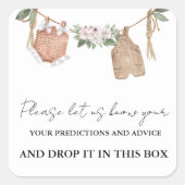 Sticker Carré Vêtements de bébé bohème Bébé Appréciation & Conse (Devant)