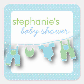 Sticker Carré Vêtements de bébé mignons sur la ligne pour Baby s
