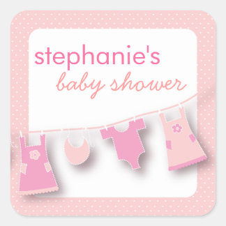Sticker Carré Vêtements de bébé mignons sur la ligne pour Baby s