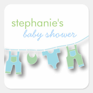 Sticker Carré Vêtements de bébé mignons sur la ligne pour Baby s