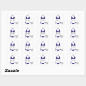 Sticker Carré Vêtements de Boutique Code Qr Bikini Bleu Blanc (Feuille)