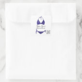 Sticker Carré Vêtements de Boutique Code Qr Bikini Bleu Blanc (Sac)