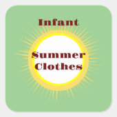 Sticker Carré Vêtements pour bébés / Autres idées d'organisation (Devant)