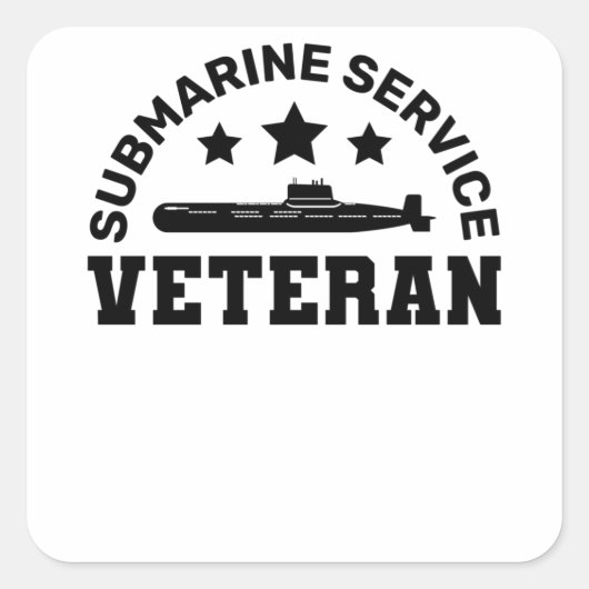 Sticker Carré Vétéran du service sous-marin - Conception militai (Devant)