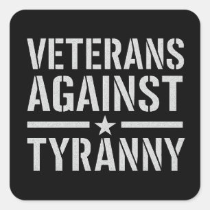Sticker Carré Vétérans contre la tyrannie – Pochoir militaire de