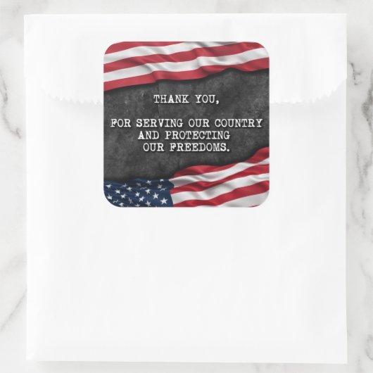 Sticker Carré vétérans Mercis. (Sac)