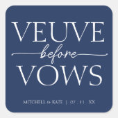 Sticker Carré Veuve Before Vows Bleu Marine & Blanc Enterrement  (Devant)