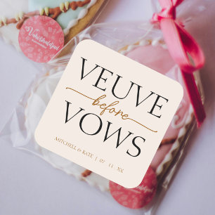 Sticker Carré Veuve Before Vows Brun Clair Enterrement de Vie de