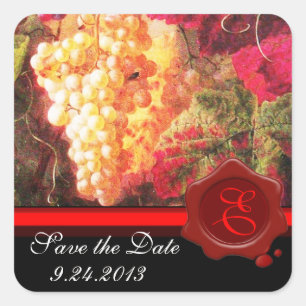 STICKER CARRÉ VIANDE DE VIN VIGNE VIGNE VIN, VOILE DE CIRE ROUGE