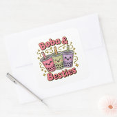 Sticker Carré Vibes BOBA & Besties - Parfait pour les amateurs d (Enveloppe)