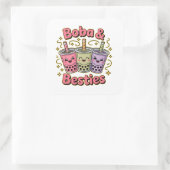Sticker Carré Vibes BOBA & Besties - Parfait pour les amateurs d (Sac)