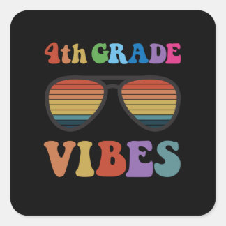 Sticker Carré Vibes de 4e année