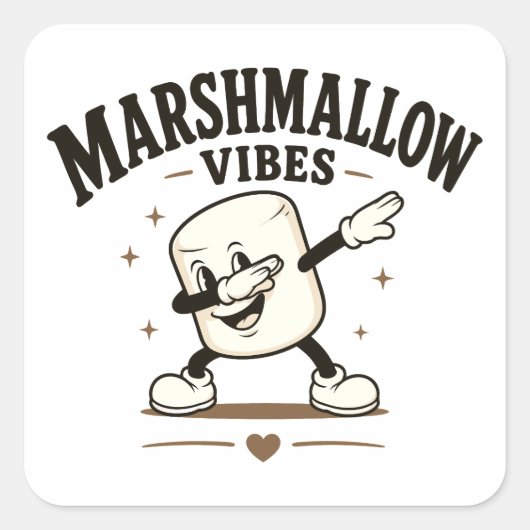 Sticker Carré Vibes de marshmallow (Devant)