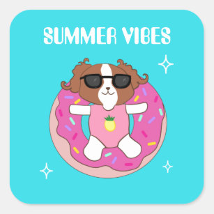Sticker Carré Vibes d'été de Sophie Dog