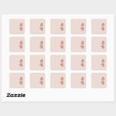 Sticker Carré Vibes rétro simples | Phoques d'enveloppes monogra (Feuille)