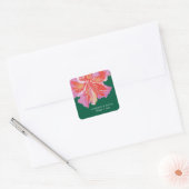 Sticker Carré Vibrant Hibiscus Tropical Wedding (Enveloppe)