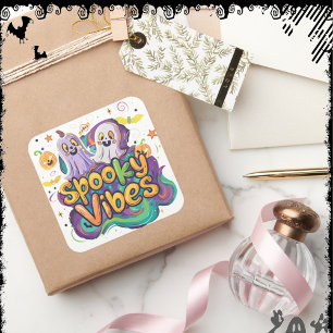 Sticker Carré Vibrations Effrayantes ExDesigner Halloween