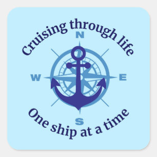 Sticker Carré Vie de croisière nautique