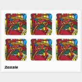 Sticker Carré Vie des oiseaux (Feuille)