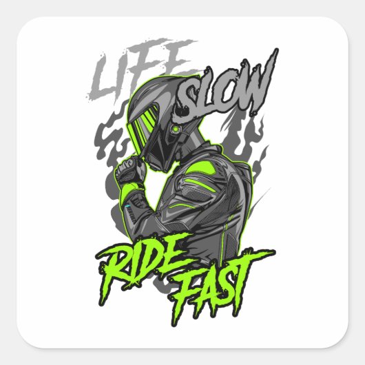 STICKER CARRÉ VIE LENTE MODE DE VIE RAPIDE (Devant)