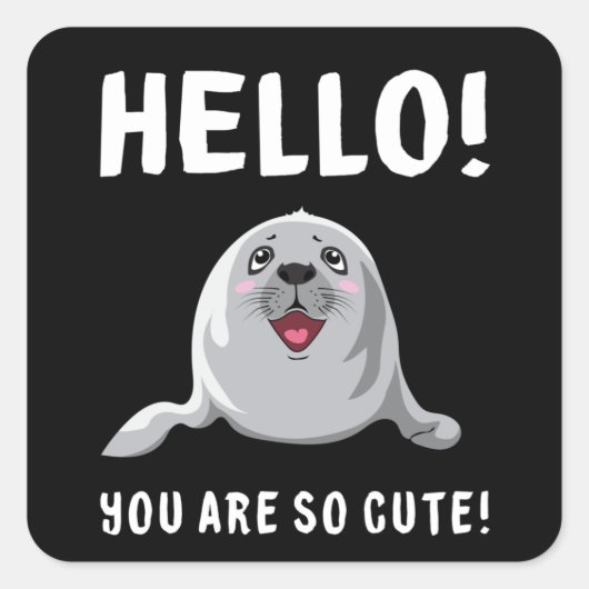 Sticker Carré Vie marine de phoques phoques phoques phoques phoq (Devant)