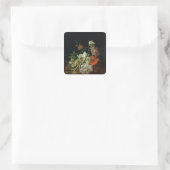 Sticker Carré Vie morte avec fleurs (Sac)