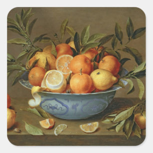 Sticker Carré Vie morte avec oranges et citrons