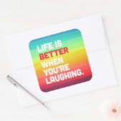 Sticker Carré Vie quand tu rires Citation (Enveloppe)