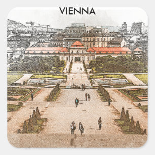 Sticker Carré Vienne Autriche Vue panoramique historique