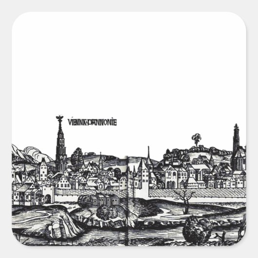 Sticker Carré Vienne capitale de l'Autriche (Devant)