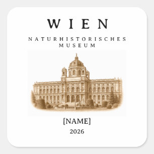 Sticker Carré Vienne Musée d'Histoire Naturelle Nom & Année