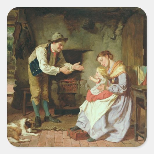 Sticker Carré Viens à papa (Devant)