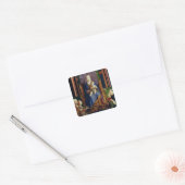 Sticker Carré Vierge avec Saint Nicolas de Bari (Enveloppe)