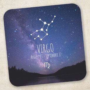 Sticker Carré Vierge   Constellation Zodiaque personnalisée