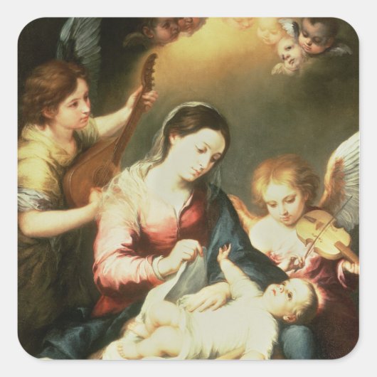 Sticker Carré Vierge des vêtements de roulement (Devant)