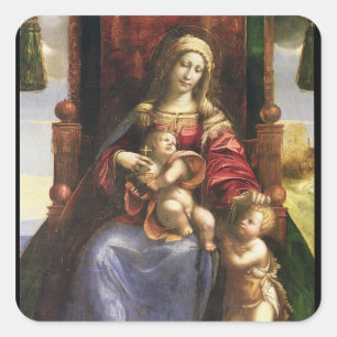 Sticker Carré Vierge et enfant avec le bébé St. John