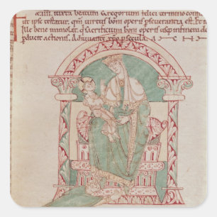 Sticker Carré Vierge et enfant avec St Gregory le Grand