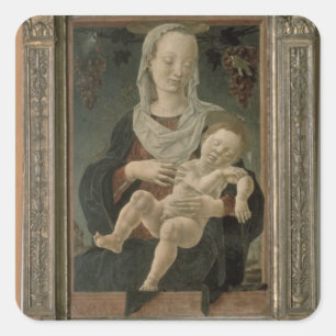 Sticker Carré Vierge et enfant (huile sur panneau)