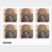 Sticker Carré Vierge Marie et mosaïque Jésus (Feuille)