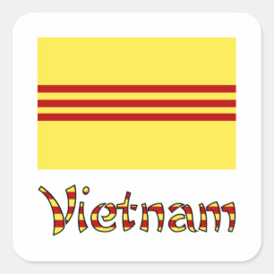 Sticker Carré Vietnam et drapeau sud-vietnamien