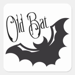 Sticker Carré Vieux chauve-souris de retraite amusante