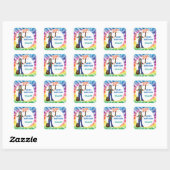 Sticker Carré Vieux Hippie Hippy Tie Dye 70e fête d'anniversaire (Feuille)