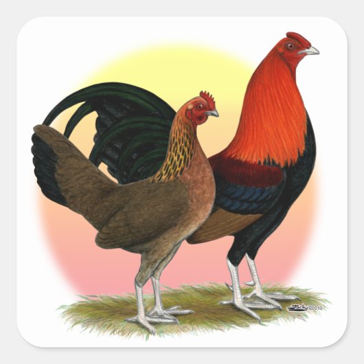 Sticker Carré Vieux jeu anglais Bantam : BB Red (Devant)