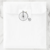 Sticker Carré Vieux temps Penny Farthing vélo (Sac)