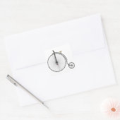 Sticker Carré Vieux temps Penny Farthing vélo (Enveloppe)