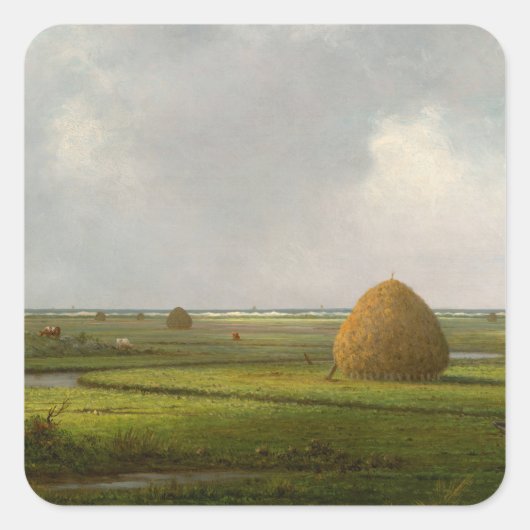 Sticker Carré View of Marshfield, 1876 by Martin Johnson Heade (Devant)