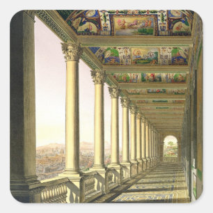 Sticker Carré View of the third floor Loggia at the Vatican