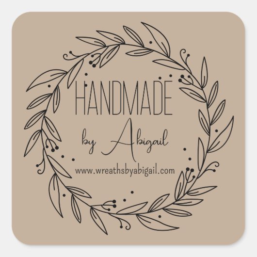 Sticker Carré Vignes de couronnes faites main | Promo d'entrepri (Devant)